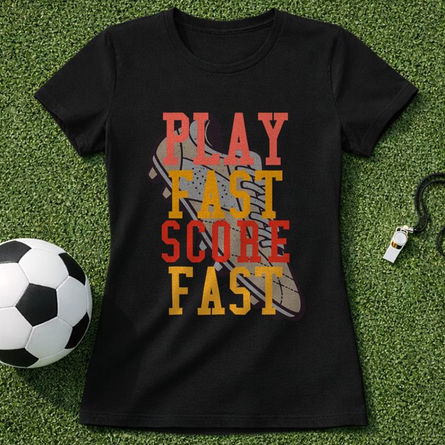 T-shirt Citation de football rapide Jouer vite, marquer vi (Créateur téléchargé)