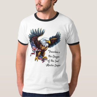 T-shirt Citation de "Freedom" avec American Eagle et Drape