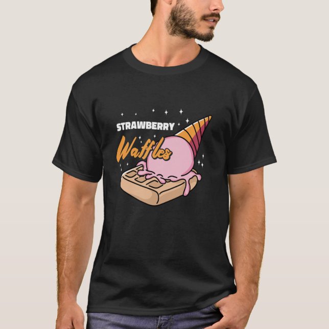 T-shirt Citation de gaufre cool - Gaufre de fraise profess (Devant)