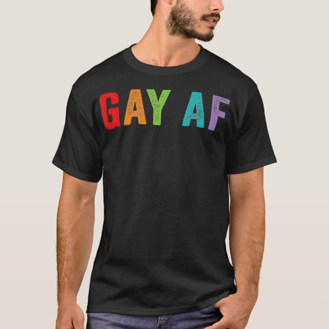 T-shirt Citation de Gay pride gay AF Rainbow Queer disant  (Devant)