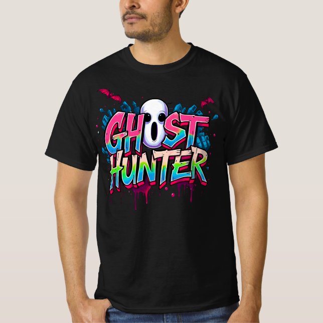 T-shirt Citation de graffiti Paranormal Chasseur Fantôme N (Devant)