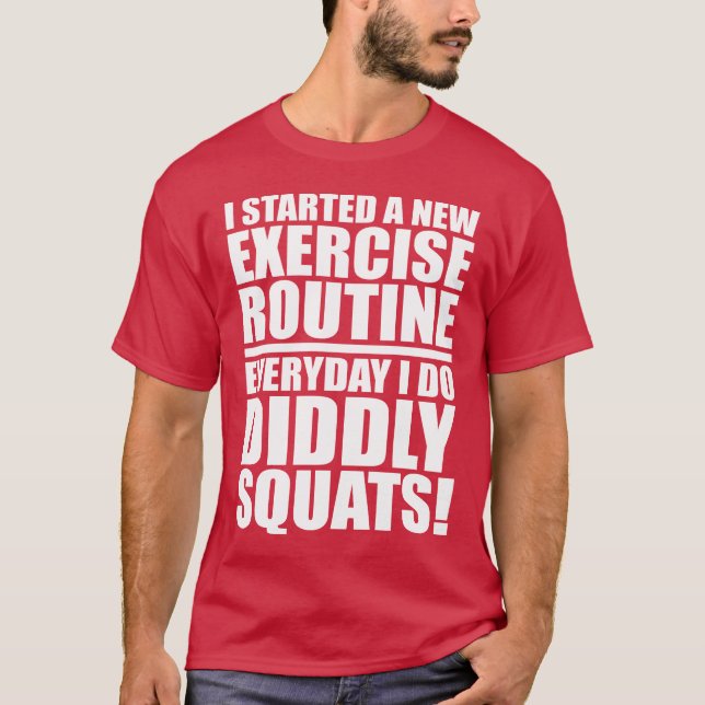 T-shirt Citation De Gym Drôle - Didtly Squats (Devant)