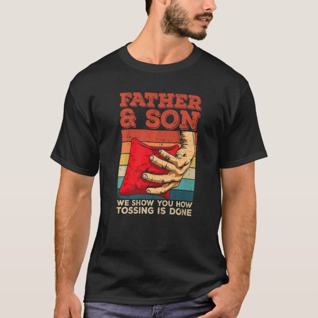T-shirt Citation de jeu pour un papa de Cornhole (Devant)