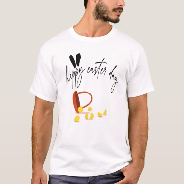 T-shirt Citation de Joyeuse fête de Pâques Panier d'œufs C (Devant)