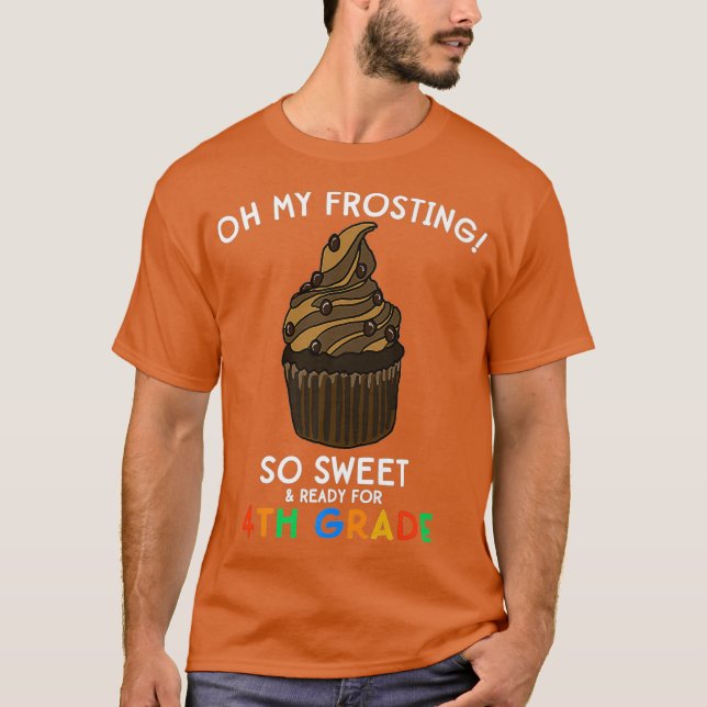 T-shirt Citation de la 4e année de retour à l'école Cupcak (Devant)