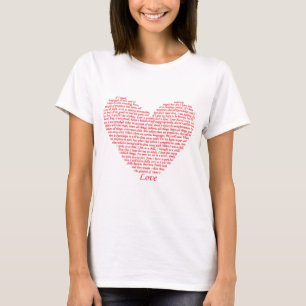 T-shirt Citation de la Bible 1 Corinthiens 13 Coeur d'amou
