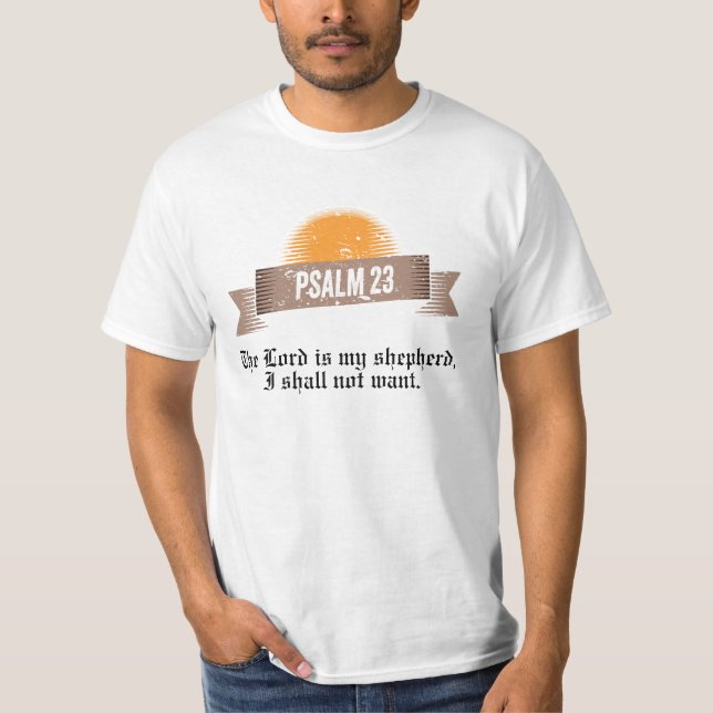 T-shirt Citation de la Bible du Psaume 23 (Devant)