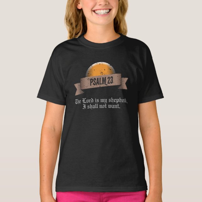 T-shirt Citation de la Bible du Psaume 23 (Devant)