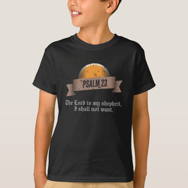 T-shirt Citation de la Bible du Psaume 23 (Devant)