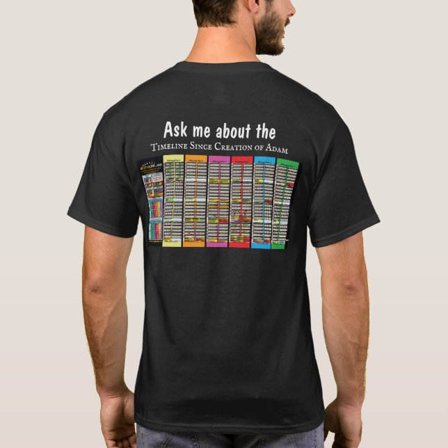 T-shirt Citation de la Bible et chronologie depuis Adam (Dos)