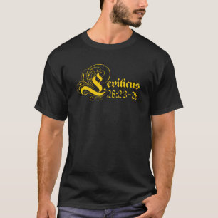 T-shirt Citation de la Bible noire Typographie Jaune
