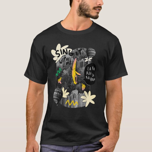 T-shirt Citation de la chanson de la banane chanteuse (Devant)