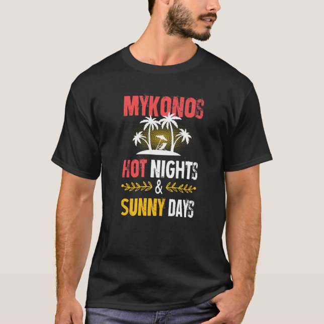 T-shirt Citation de la fête des nuits de Mykonos Grèce (Devant)