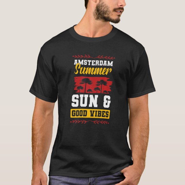T-shirt Citation de la fête d'été d'Amsterdam (Devant)