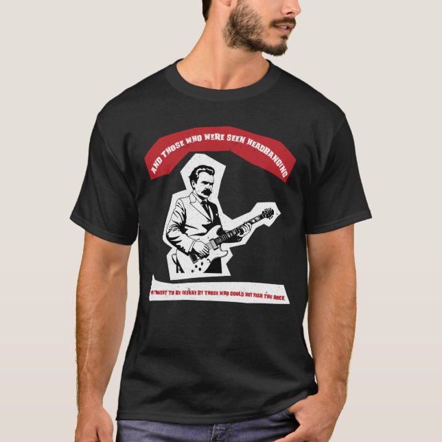 T-shirt Citation de la guitare Nietzsche (Devant)