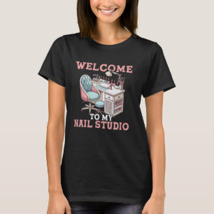 T-shirt Citation de la technologie des ongles Travail Unif