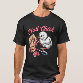 T-shirt Citation de la technologie des ongles Travail Unif