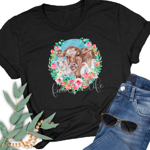 T-shirt Citation de la vie à la ferme Famille Ferme Poulet