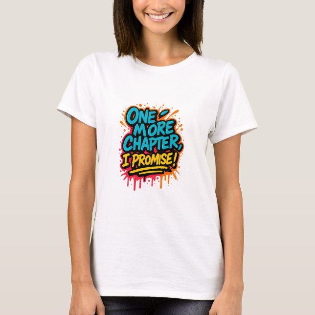 T-shirt Citation de lecture de style graffiti Tee / livre  (Devant)