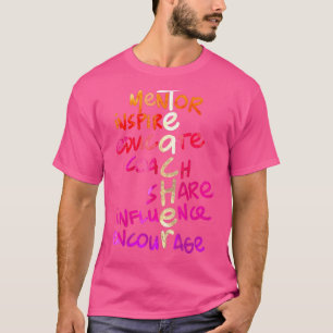 T-shirt Citation de l'enseignant Mentor Inspire éduquer l'