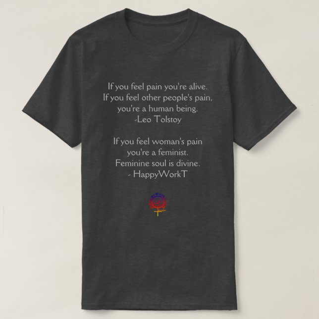 T-shirt Citation de Leo Tolstoï et féminisme (Design devant)