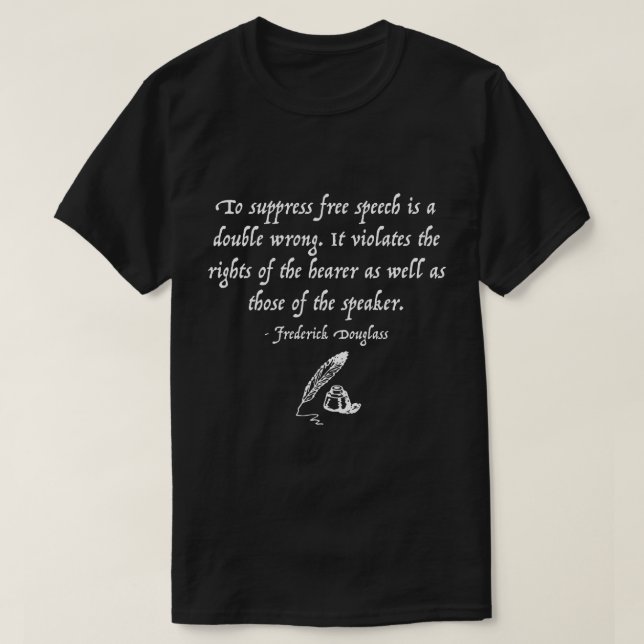 T-shirt Citation de liberté de parole de Frederick (Design devant)