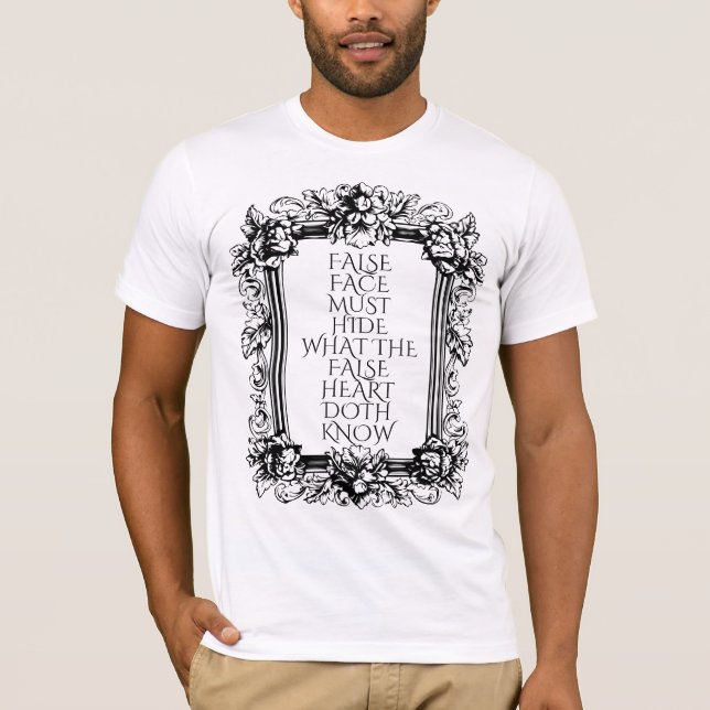 T-shirt Citation de Macbeth Art - "La fausse face doit cac (Devant)