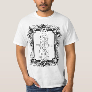 T-shirt Citation de Macbeth Art - "La fausse face doit se 