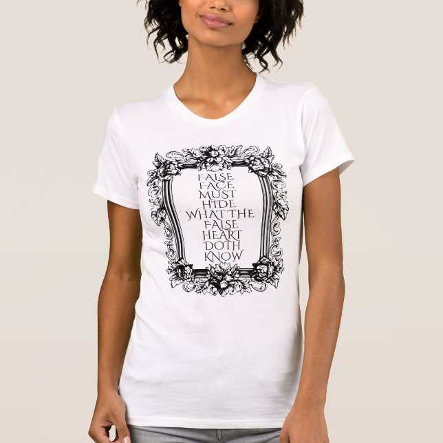 T-shirt Citation de Macbeth Art - "La fausse face doit se  (Devant)
