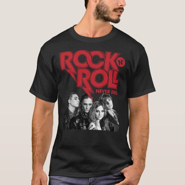 T-shirt Citation de Maneskin Rock N Roll Måneskin Original (Devant)