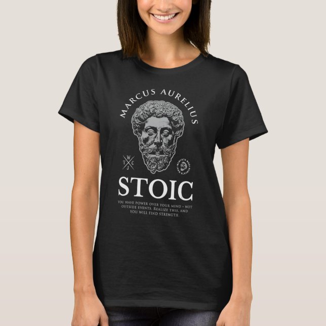 T-shirt Citation de Marcus Aurelius u201CFind Strengu201D  (Devant)