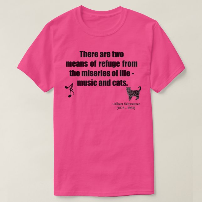T-shirt Citation de musique et chats (Design devant)