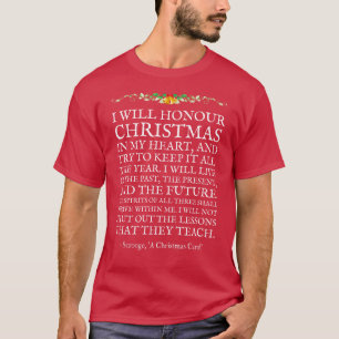 T-shirt Citation de Noël Carol Scrooge Charles Dickens