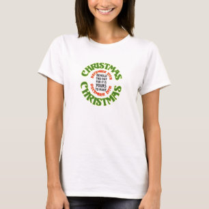 T-shirt Citation de Noël rouge et vert, le 25 décembre