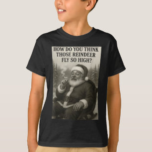 T-shirt Citation de Noël sur le Père Noël cool fumant de l