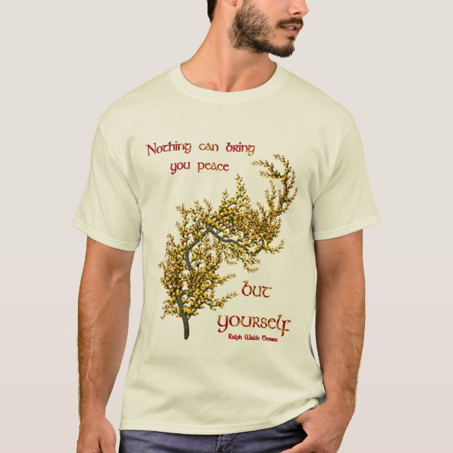 T-shirt Citation de paix intérieure inspirante Fleurs (Devant)