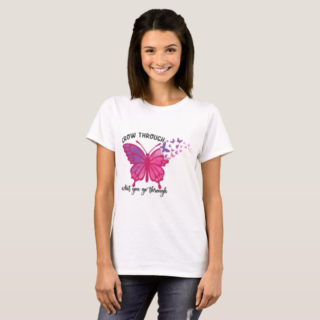 T-shirt Citation de papillon (Devant entier)