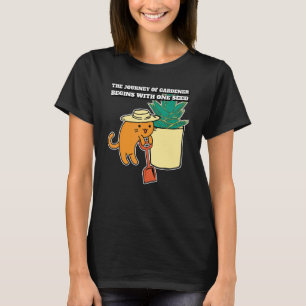 T-shirt Citation de parcours de jardinier de chat plantant