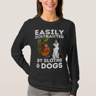 T-shirt Citation de paresseux facilement distrait par les 