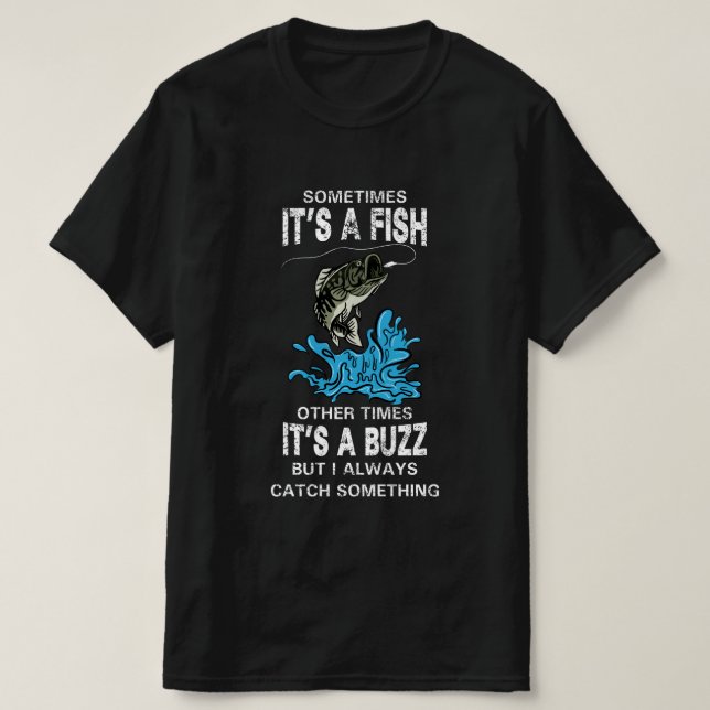 T-shirt Citation de pêche amusante, PARFOIS C'EST UN POISS (Design devant)