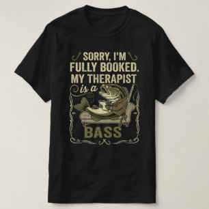 T-shirt Citation de pêche drôle Mon thérapeute est un bar 