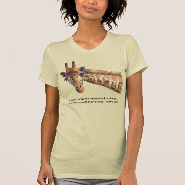 T-shirt Citation de perception d'aquarelle de girafe d'été (Devant)