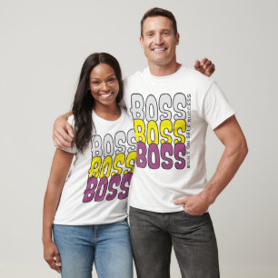 T-shirt Citation de réussite personnelle Boss Boss Boss