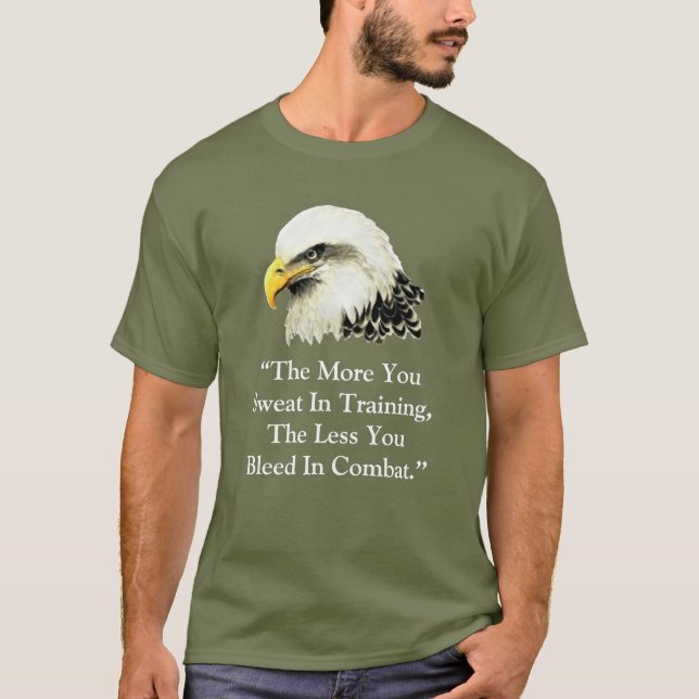 T-shirt Citation de sceau d'aigle chauve aquarelle (Devant)