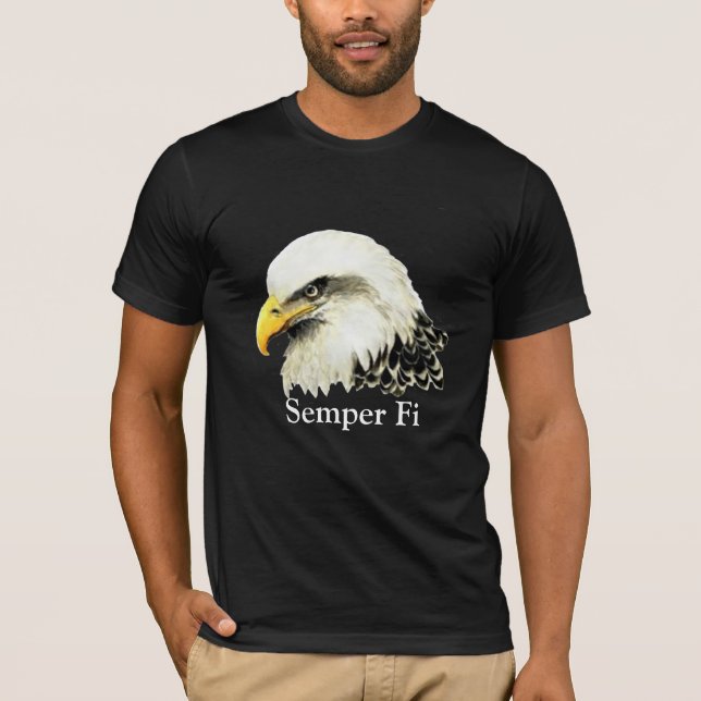 T-shirt Citation de Semper Fi Bald Eagle Marines (Devant)