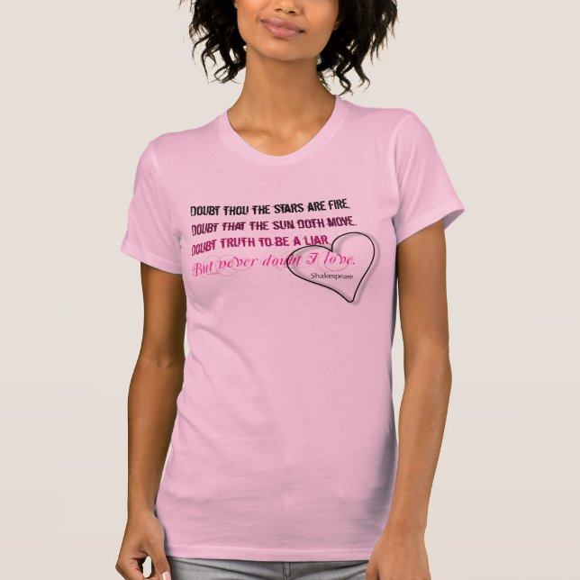 T-shirt Citation de Shakespeare sur Love Valentine Tee (Devant)