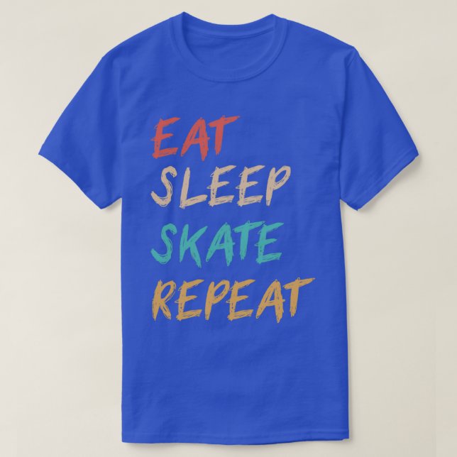 T-shirt citation de skate drôle Eat Sleep patinage Répéter (Design devant)
