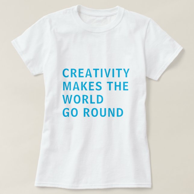 T-shirt Citation de Slogan Créativité Typographie Bleue (Design devant)