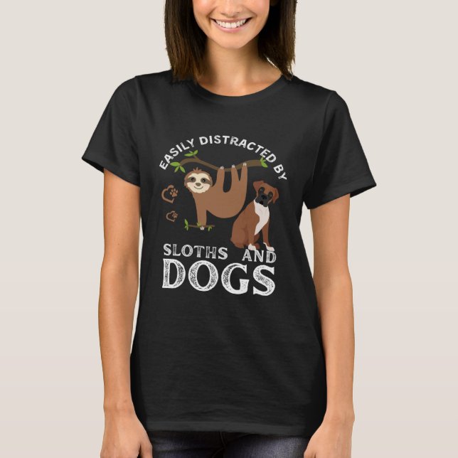 T-shirt Citation De Sloth Facilement Distrait Par Les Fent (Devant)