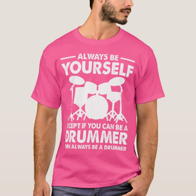 T-shirt Citation de tambours Hommes Femmes Drummer Music B (Devant)